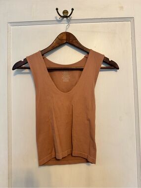 Free People Scoop Neck Tank Top - Mauve Brown